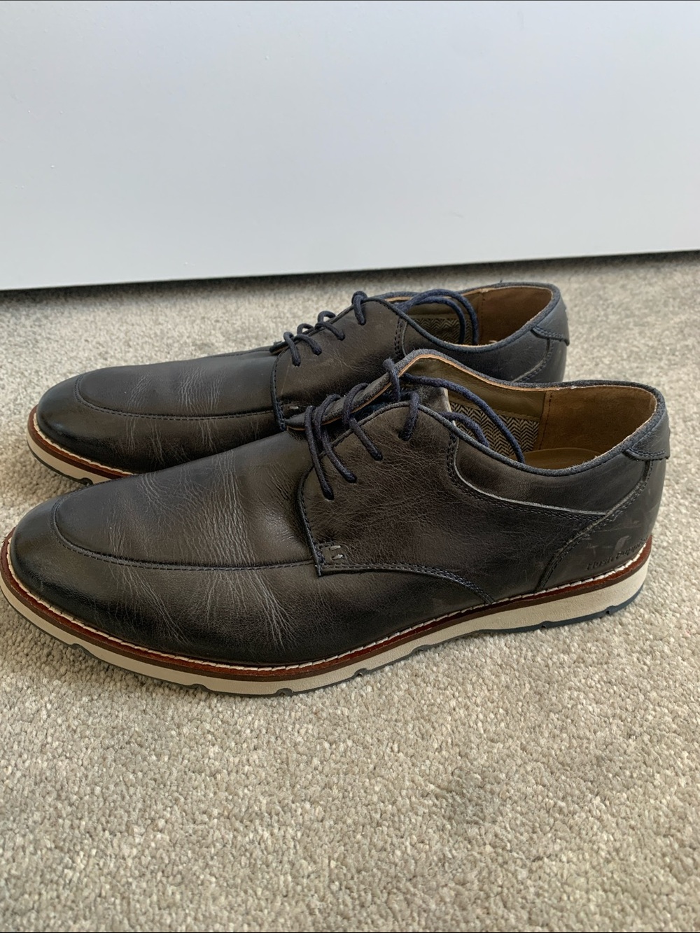 Hush Puppies Leather Derby Dress Shoes Dark Navy